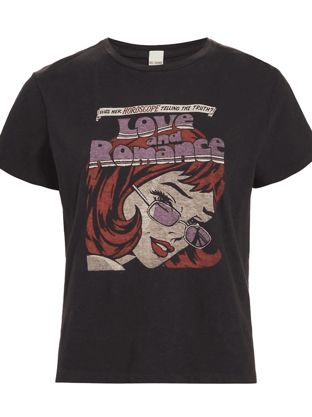 RE/DONE classic Love And Romance Graphic Crew Neck T Shirt Black Grey M